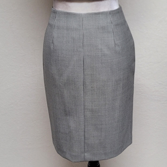 Ralph Lauren Vintage 90s Black Gray Houndstooth Full-zip High Waisted Mini Skirt - Picture 9 of 12